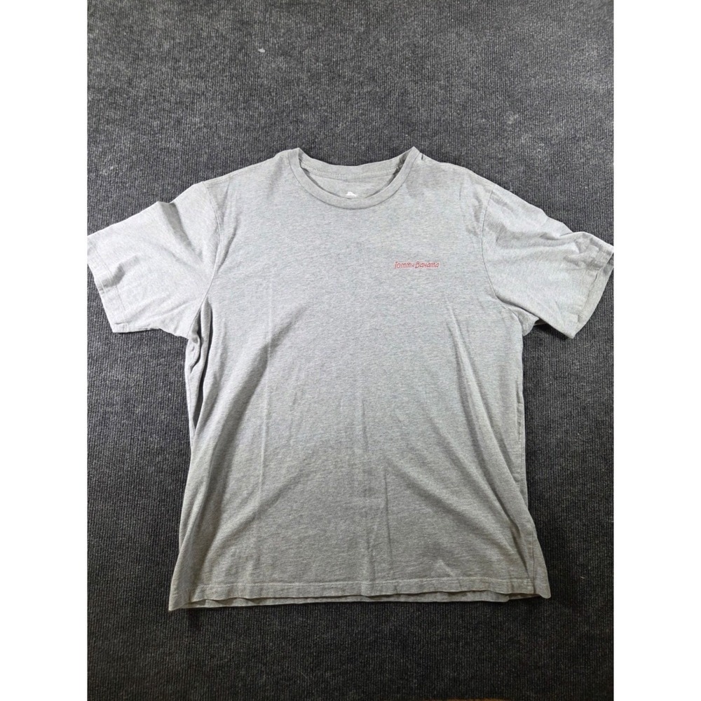 Tommy Bahama Mens High Steaks Poker Graphic T-Shirt Gray Cotton Size L